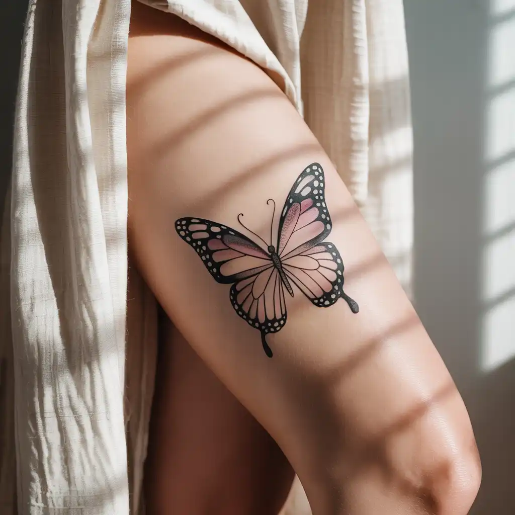 Butterfly Thigh Tattoo