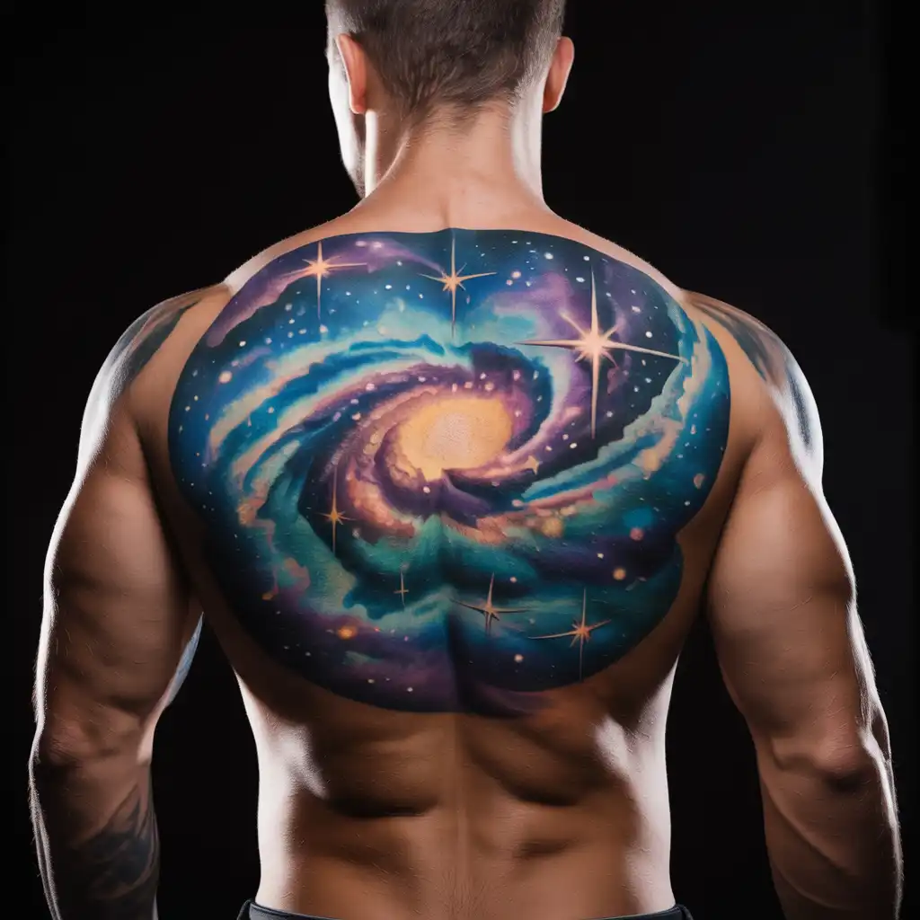 Celestial Star Back Tattoo