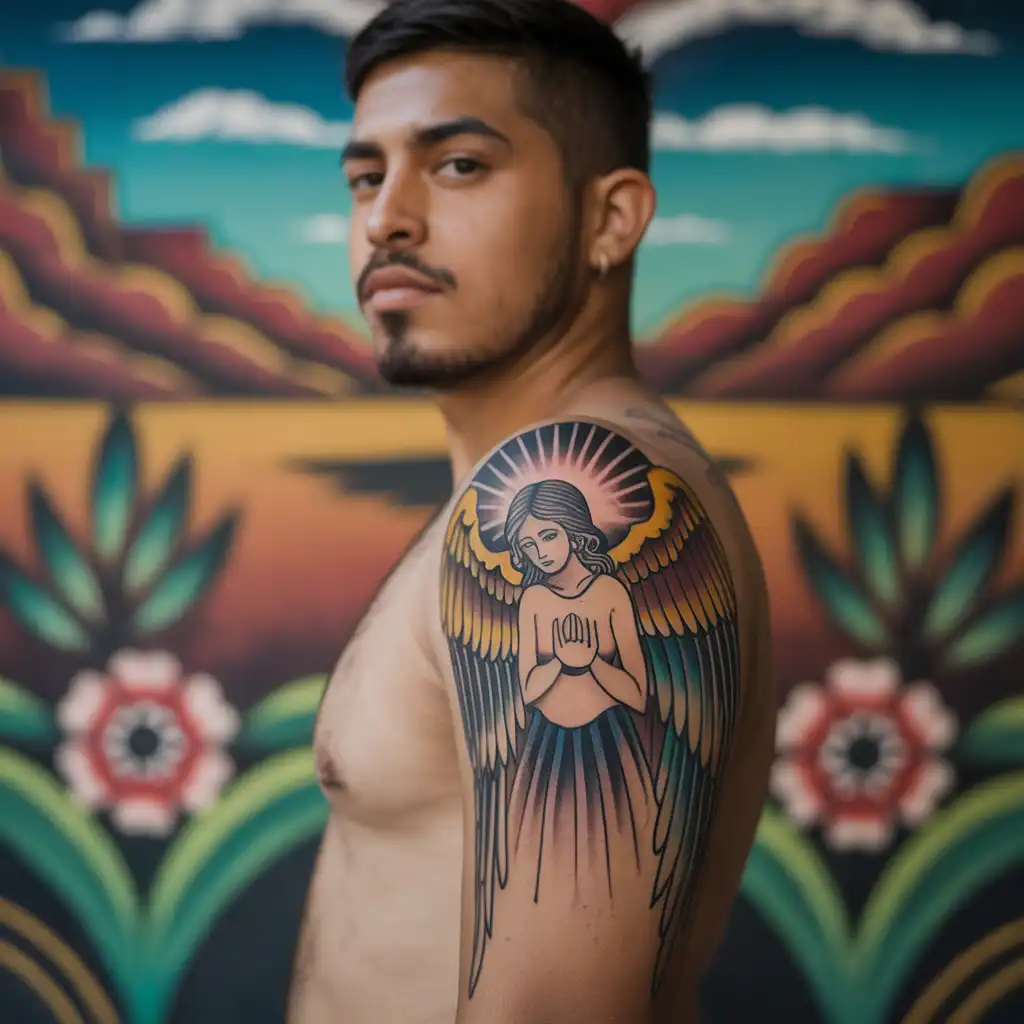 Chicano Angel Tattoo