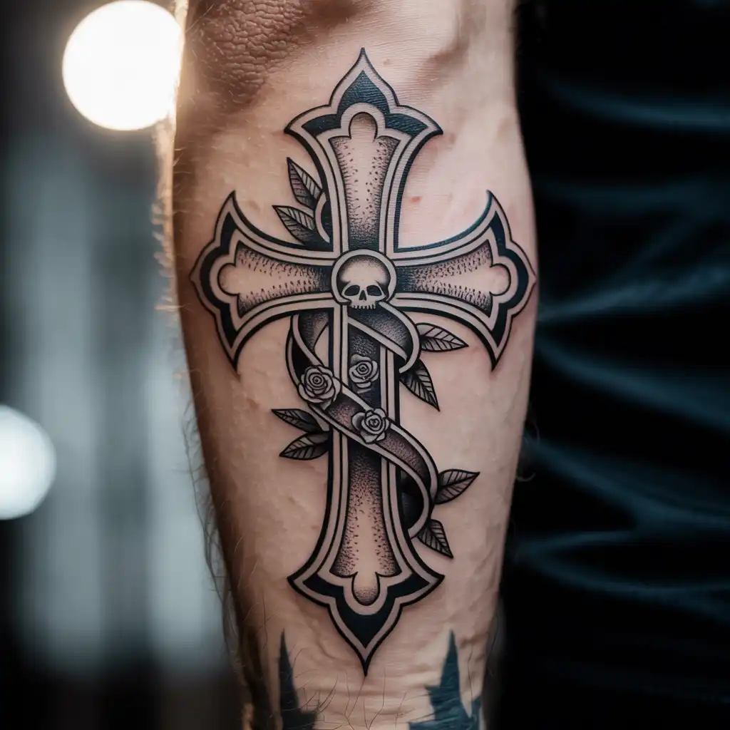Chicano Cross Tattoo