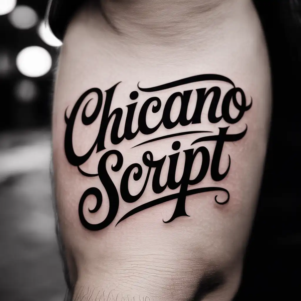 Chicano Script Lettering Tattoo