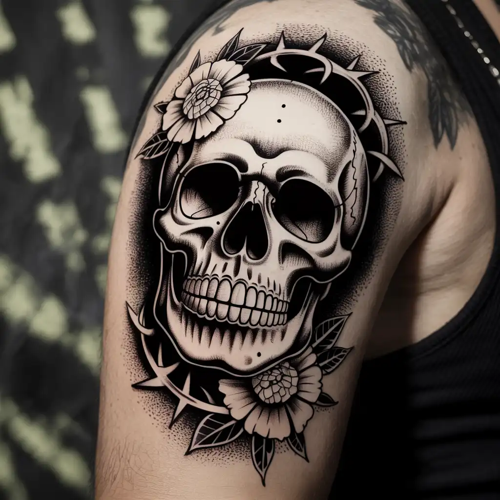Chicano Skull Tattoo