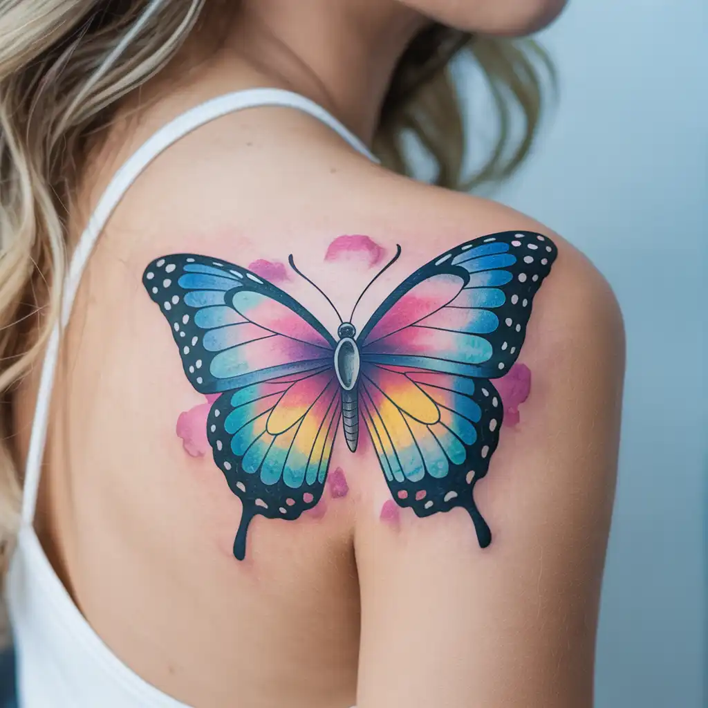 Colorful Butterfly Tattoo