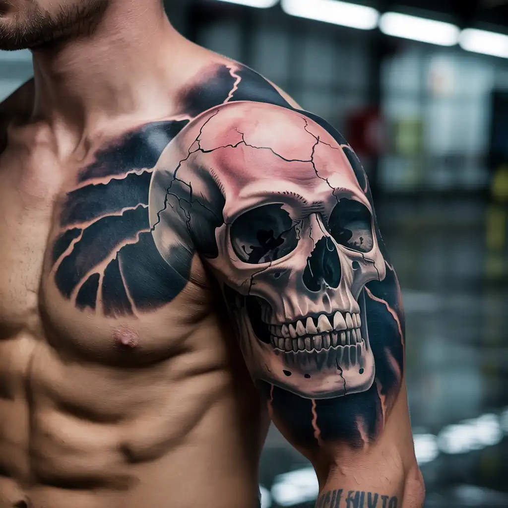 Cracked Skull Tattoo