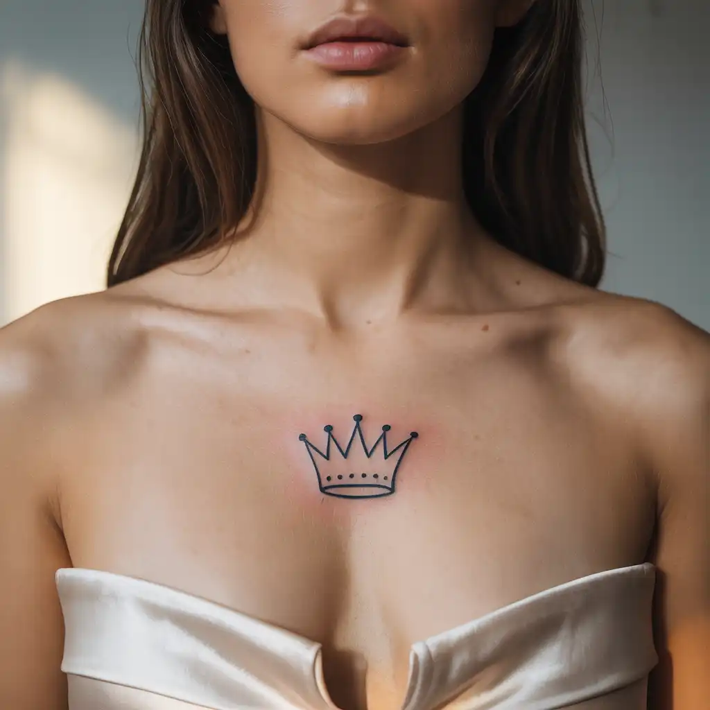 Crown Chest Tattoo