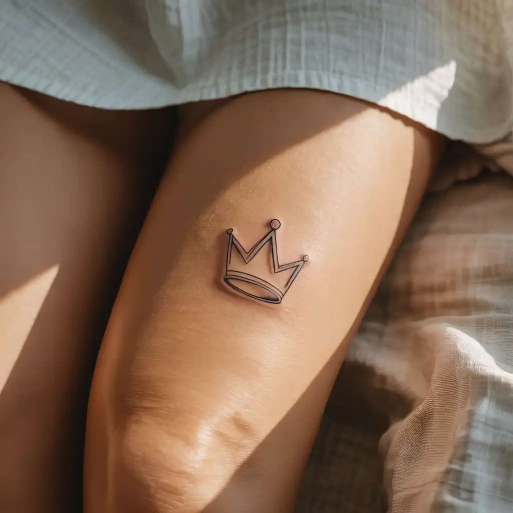 Crown Leg Tattoo