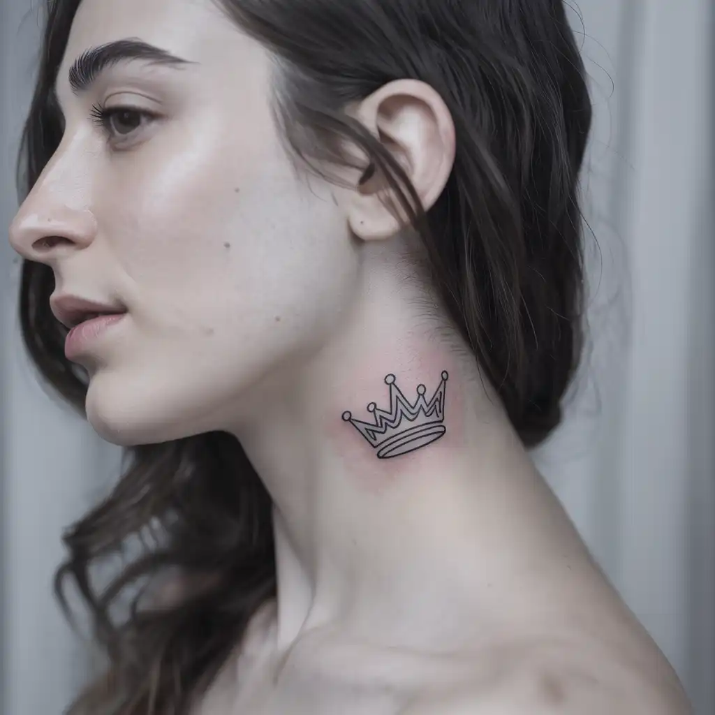 Crown Neck Tattoo