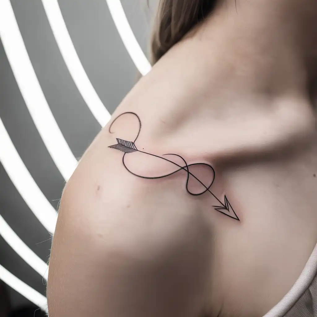Cupid Arrow Minimal Tattoo