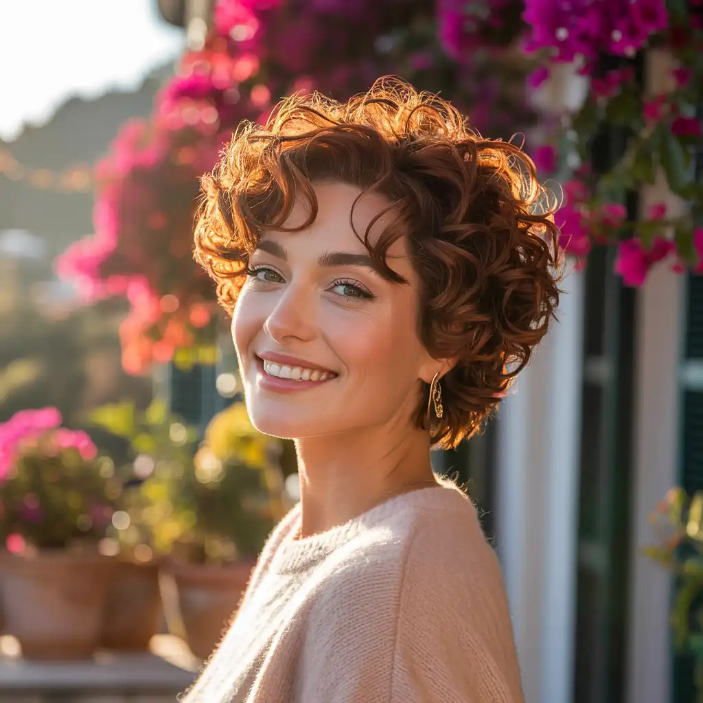 Curly Short Hair Glam