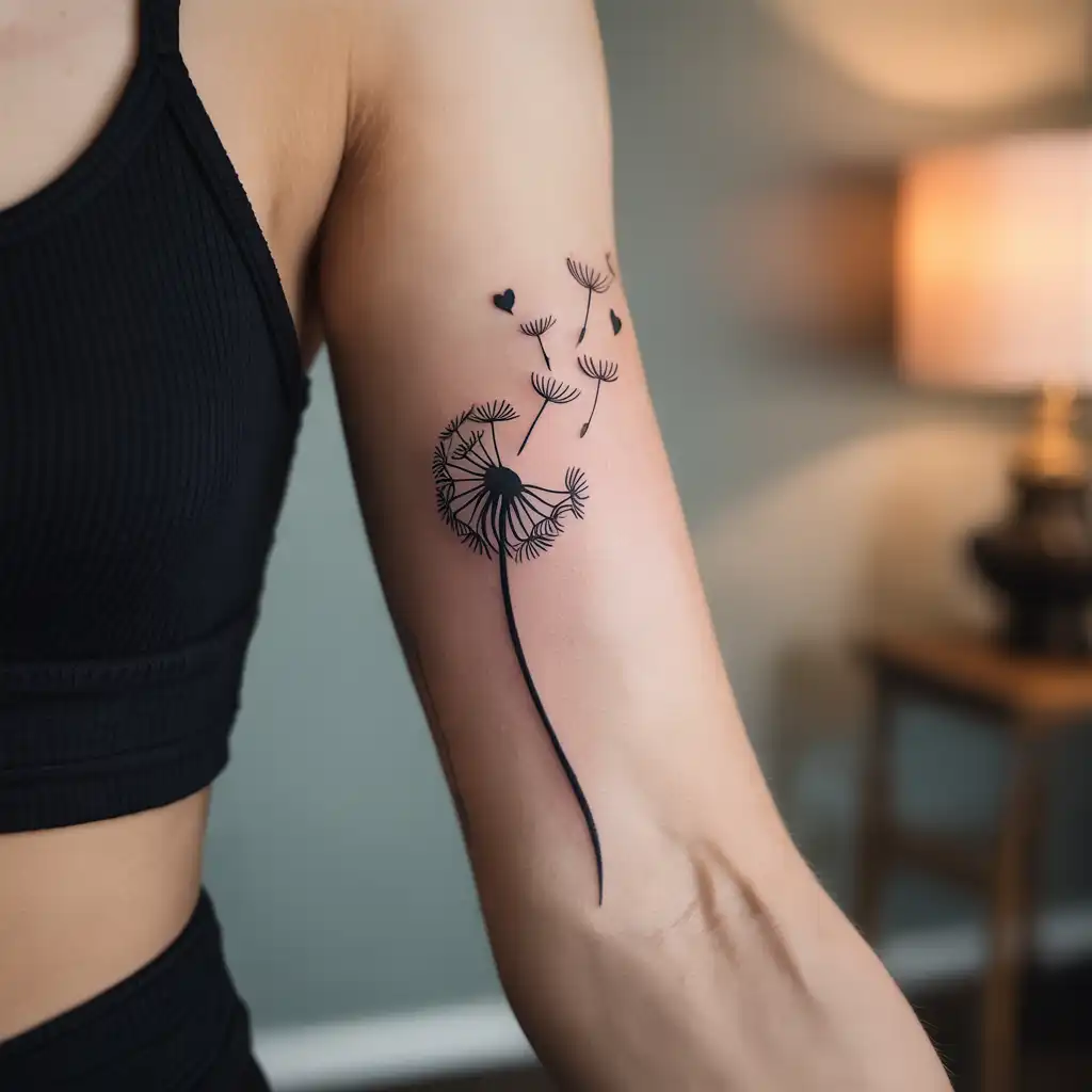 Dandelion with Heart Elements