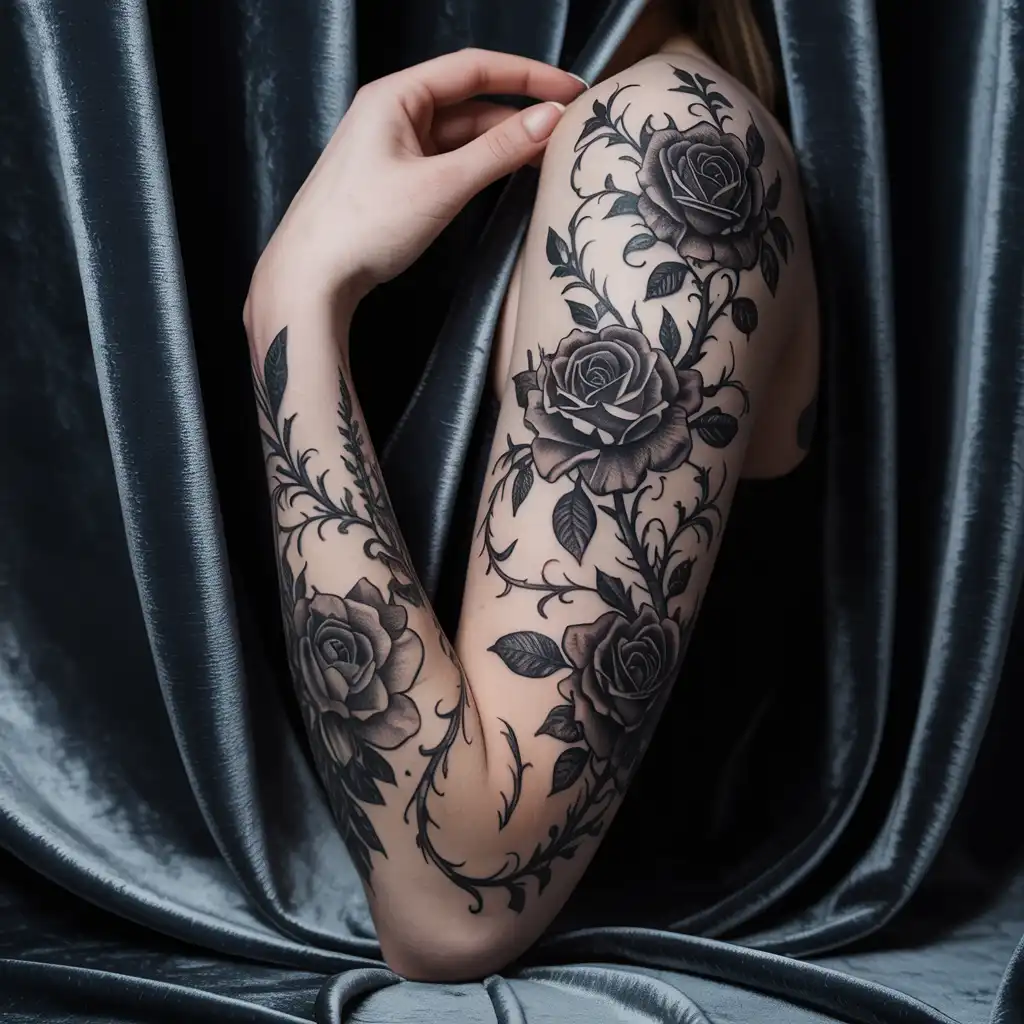 Dark Floral Gothic Sleeve