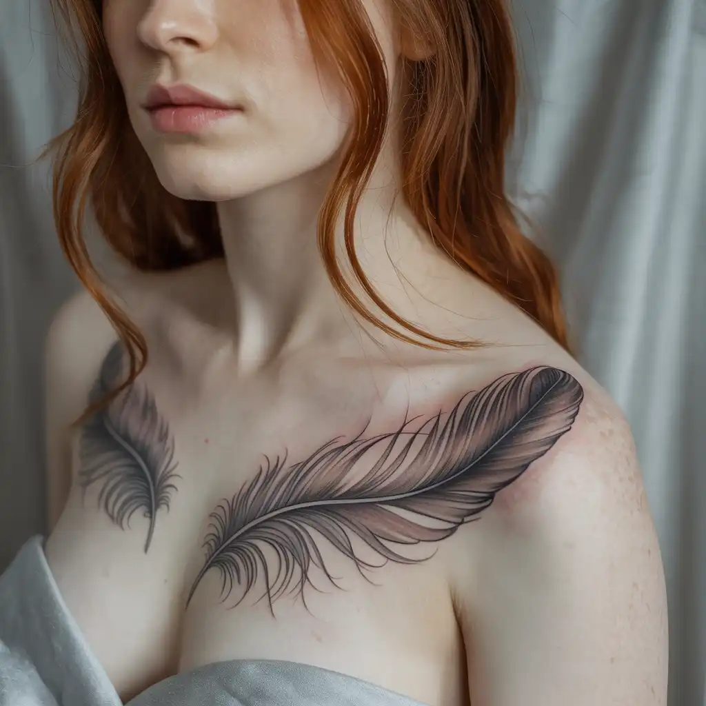 Feather Chest Tattoo
