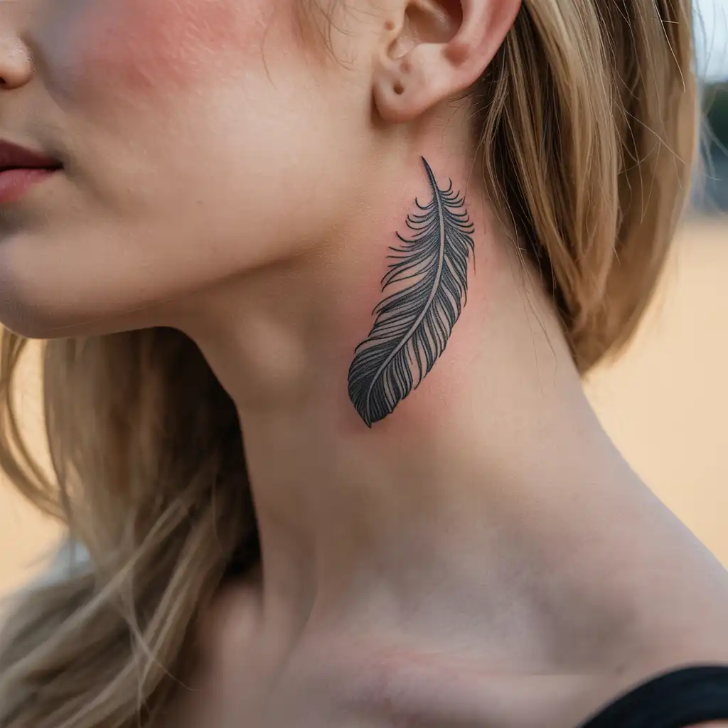 Feather Ear Tattoo