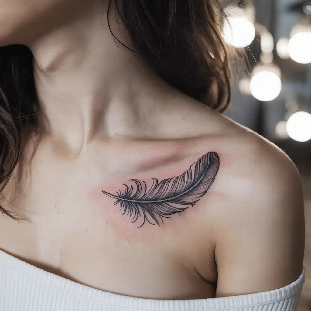Feather with Infinity Symbol