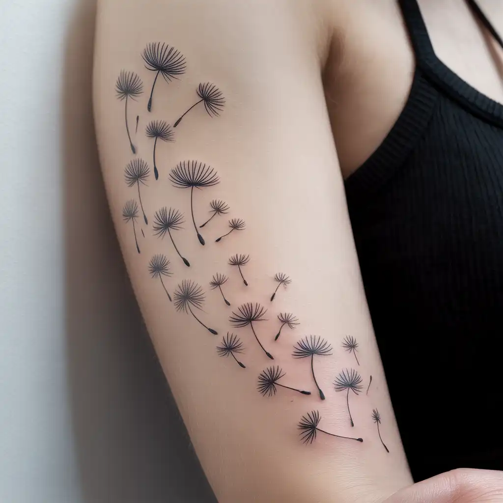 Floating Dandelion Seeds Tattoo