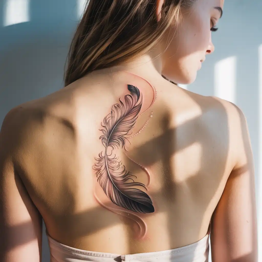 Floating Feather Tattoo
