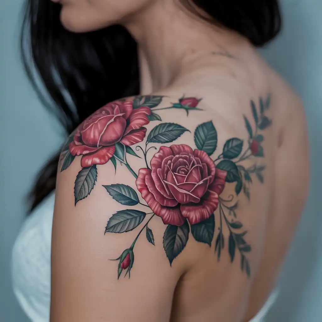 Floral Shoulder Blade Tattoo