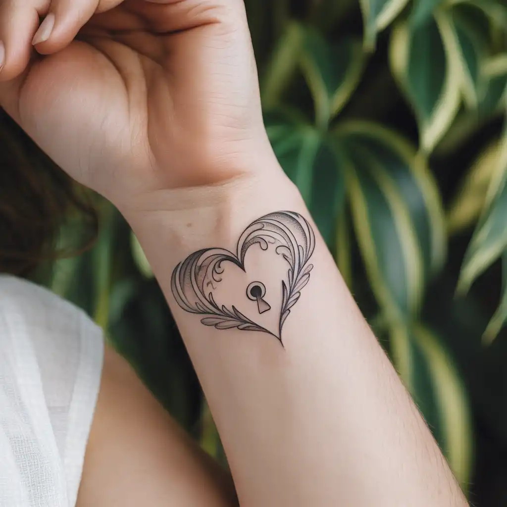Heart Lock Bracelet Tattoo