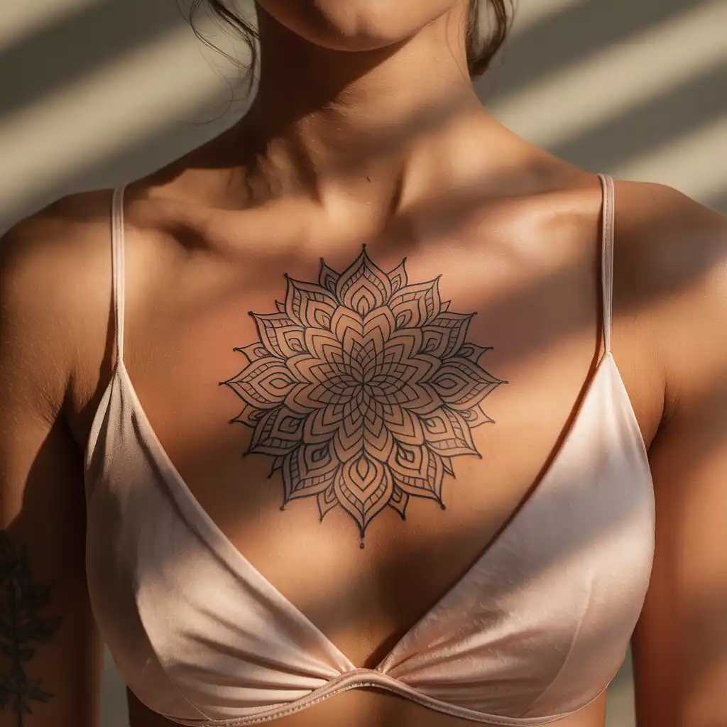 Mandala Chest Tattoo