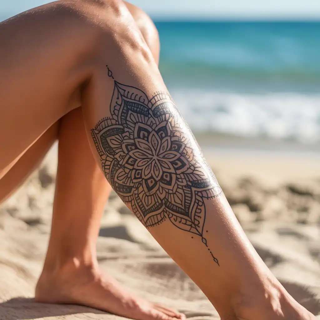 Mandala Leg Tattoo