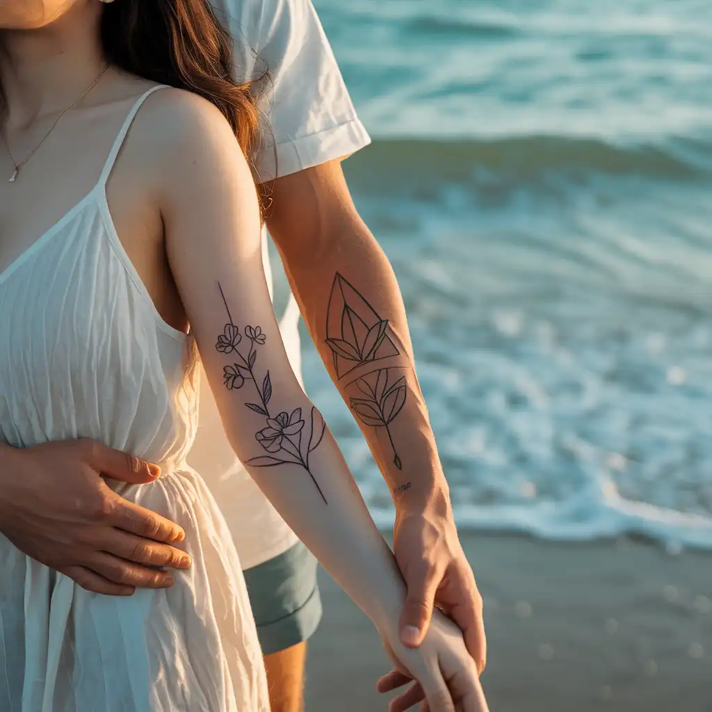 Matching Couple Tattoos