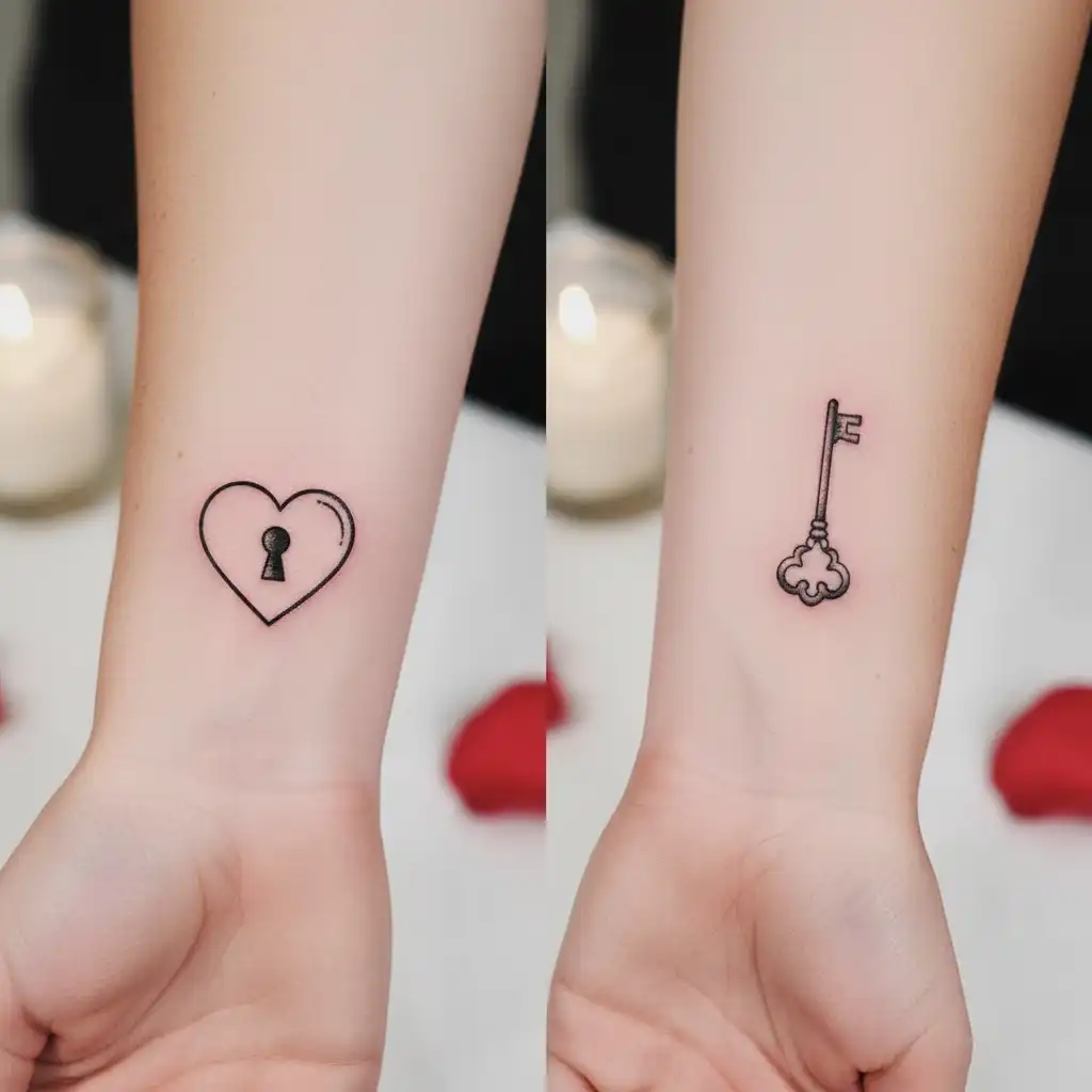 Matching Valentine Flash Tattoos