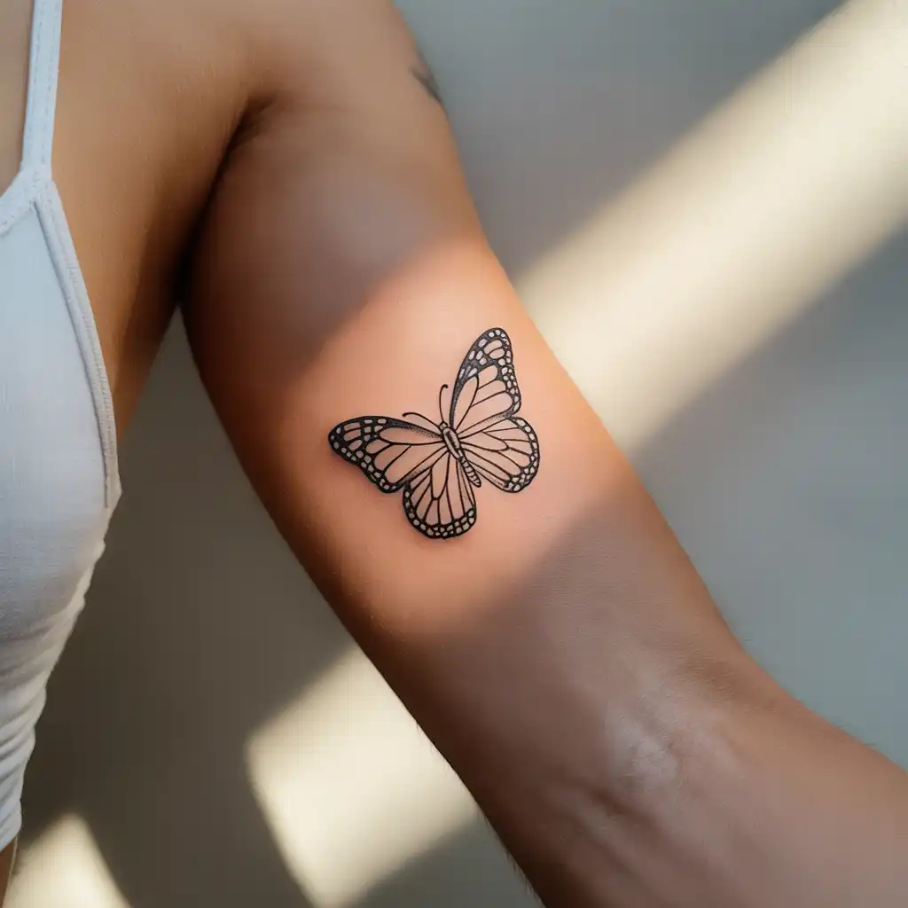 Minimal Butterfly Tattoo