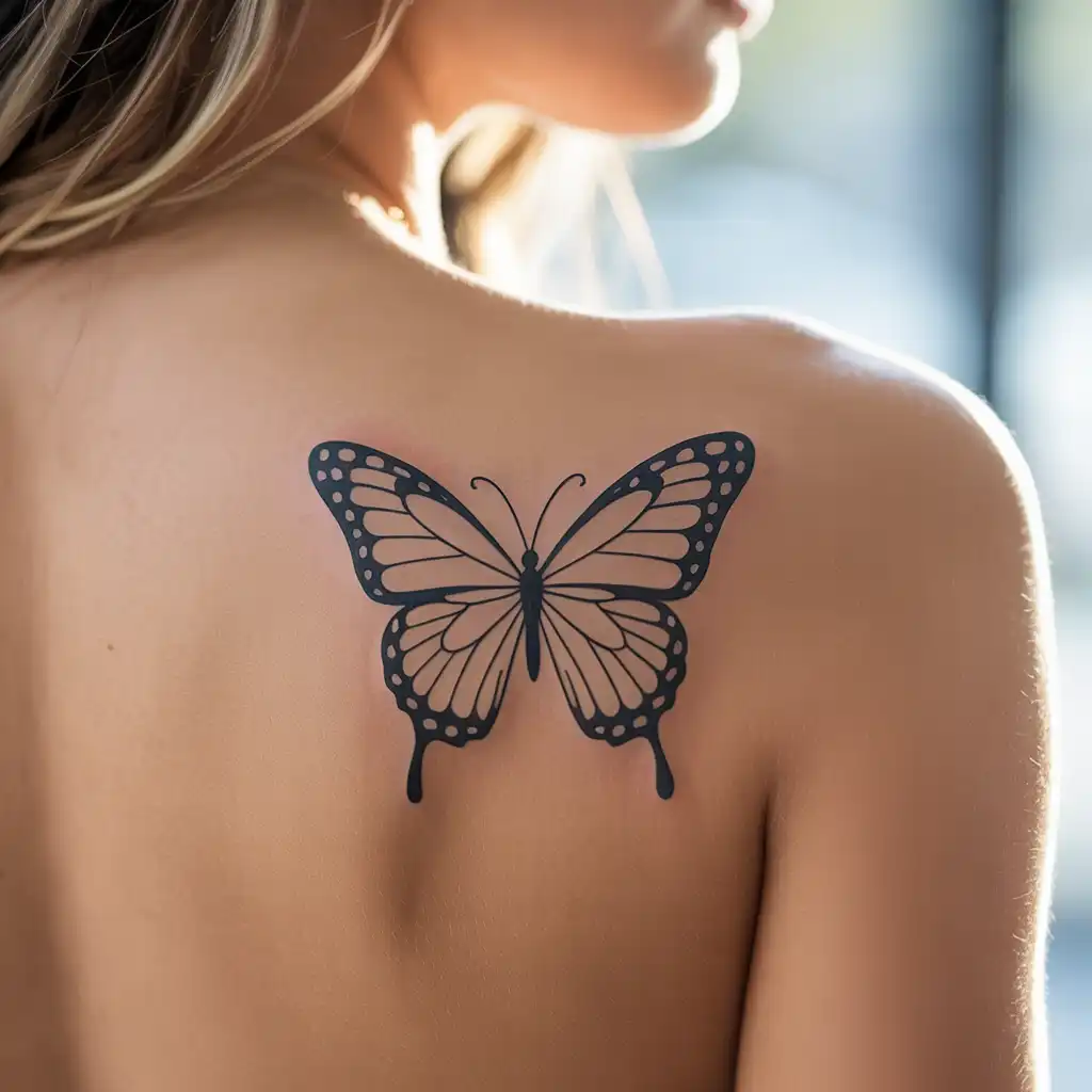 Minimal Butterfly Tattoo