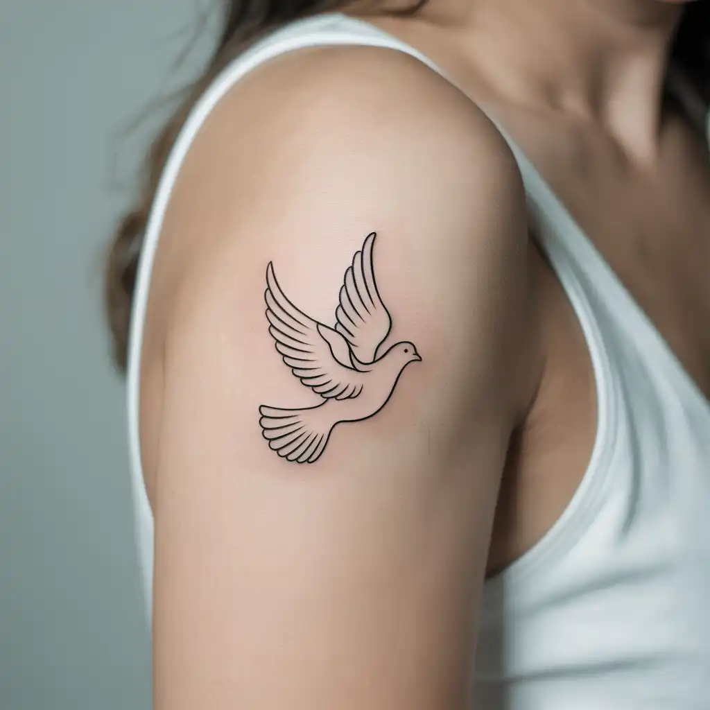Minimal Dove Tattoo
