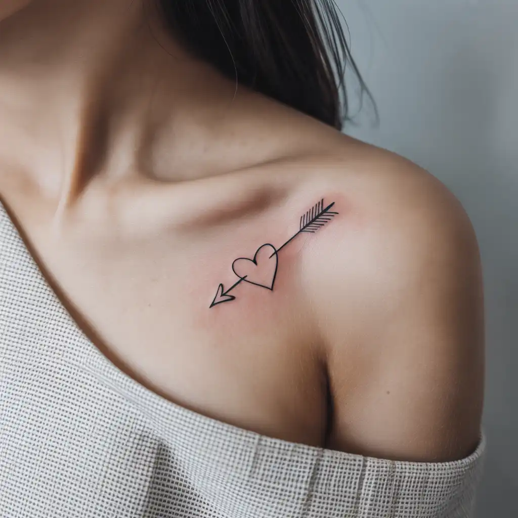 Minimal Love Arrow Tattoo
