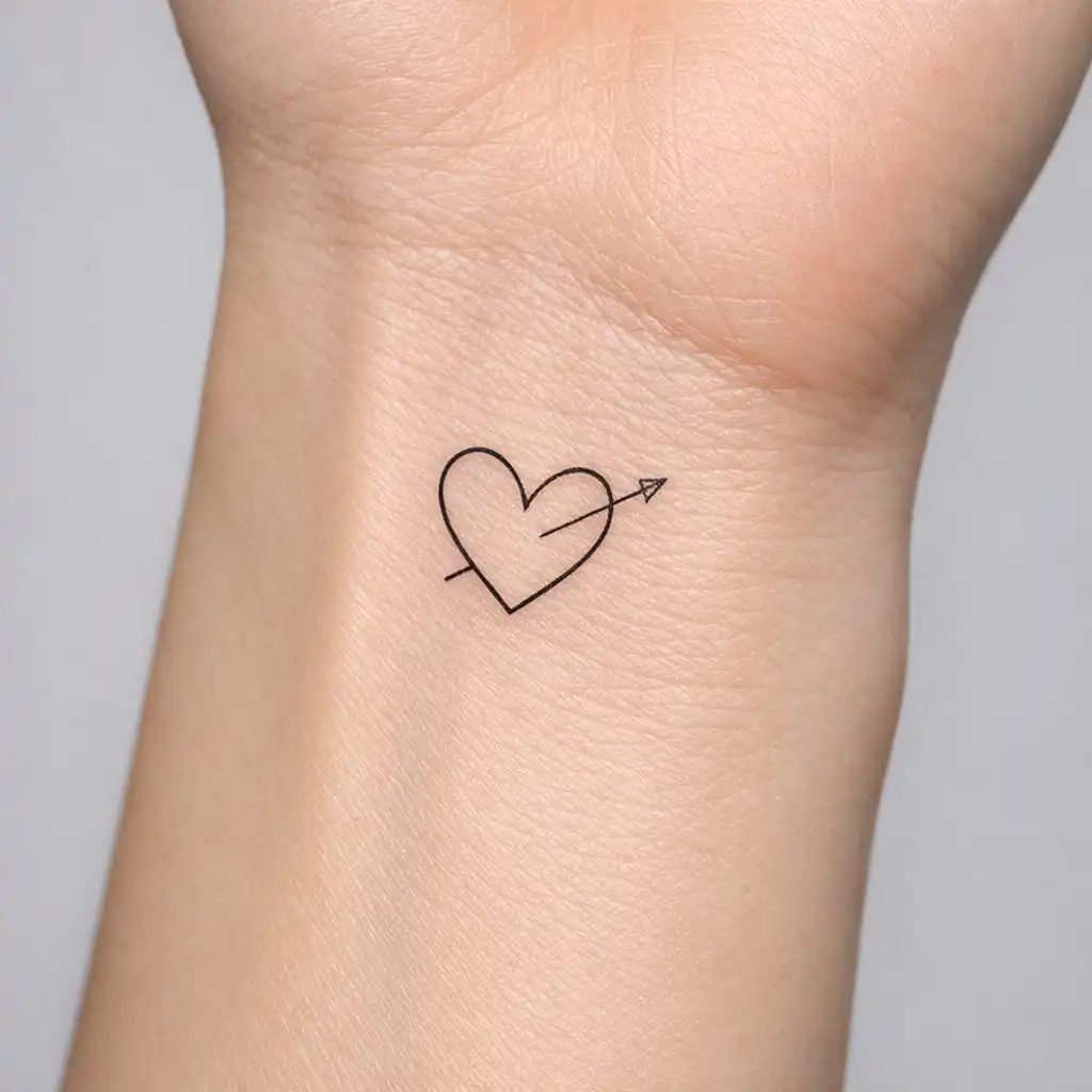 Minimal Love Symbol Tattoo Flash