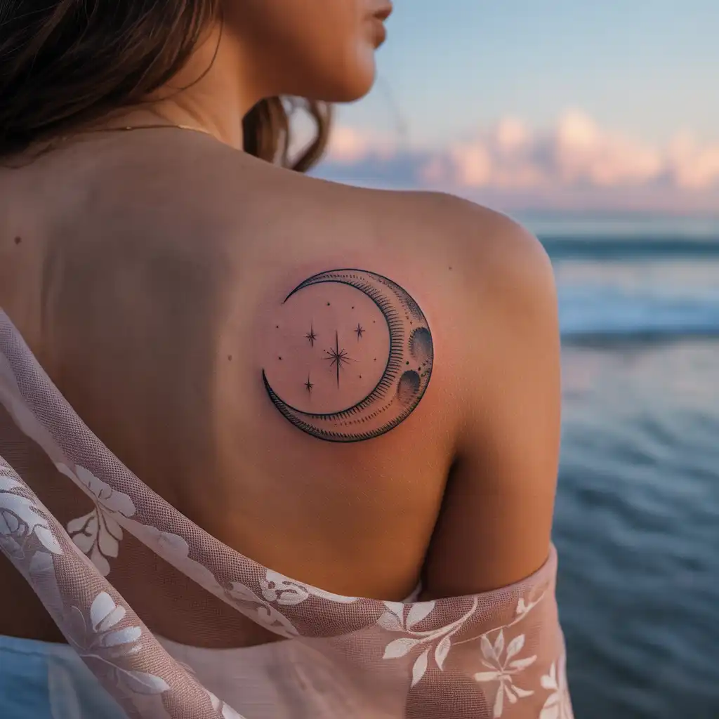 Minimal Moon Tattoo