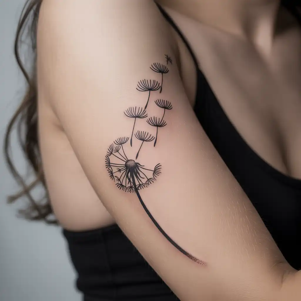 Minimalist Dandelion Outline