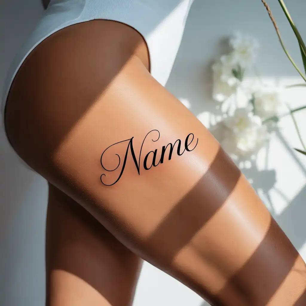 Name Tattoo on Thigh