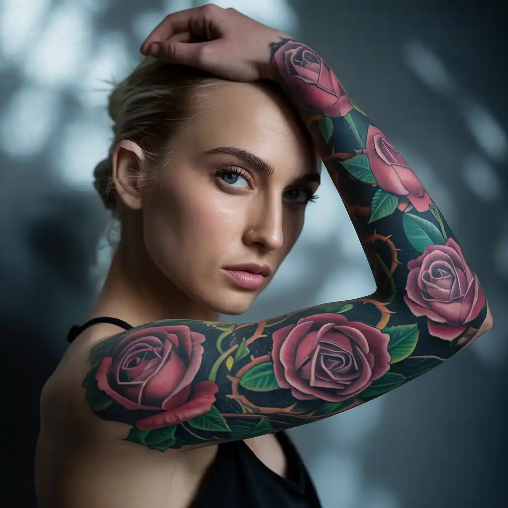 Portrait and Roses Sleeve