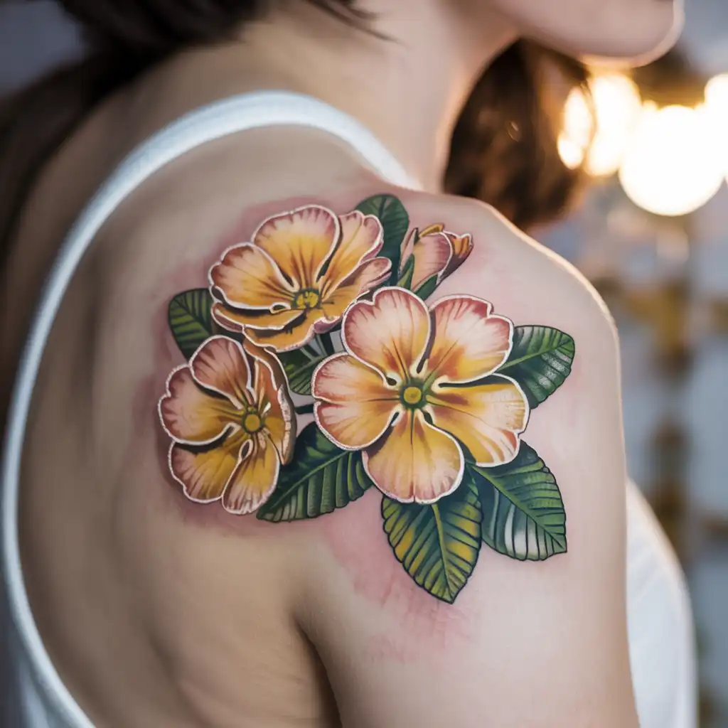 Primrose February Birth Flower Tattoo