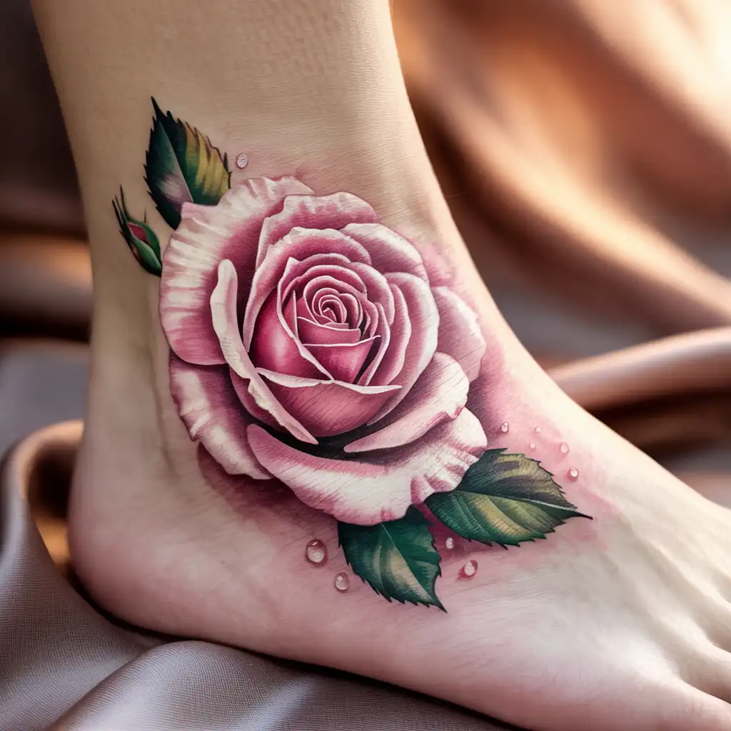 Rose Ankle Tattoo