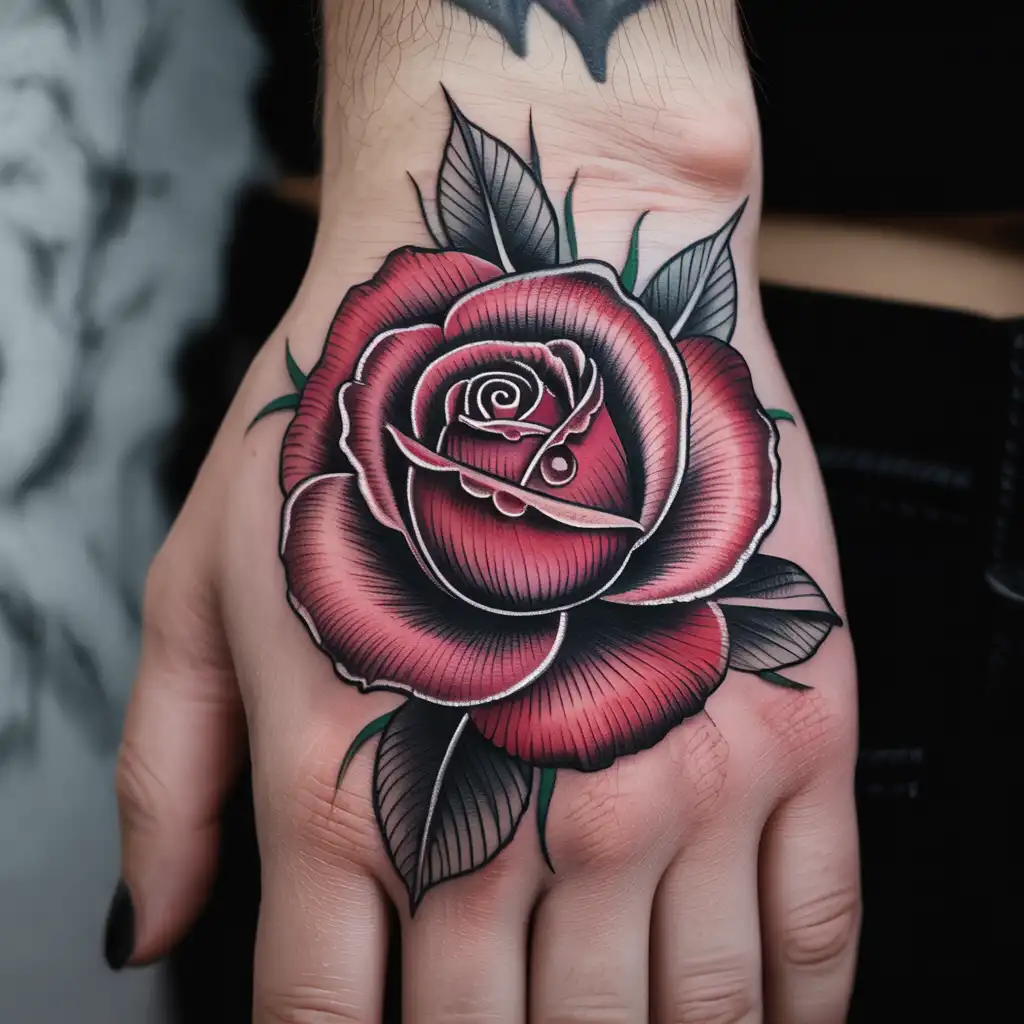 Rose Hand Tattoo