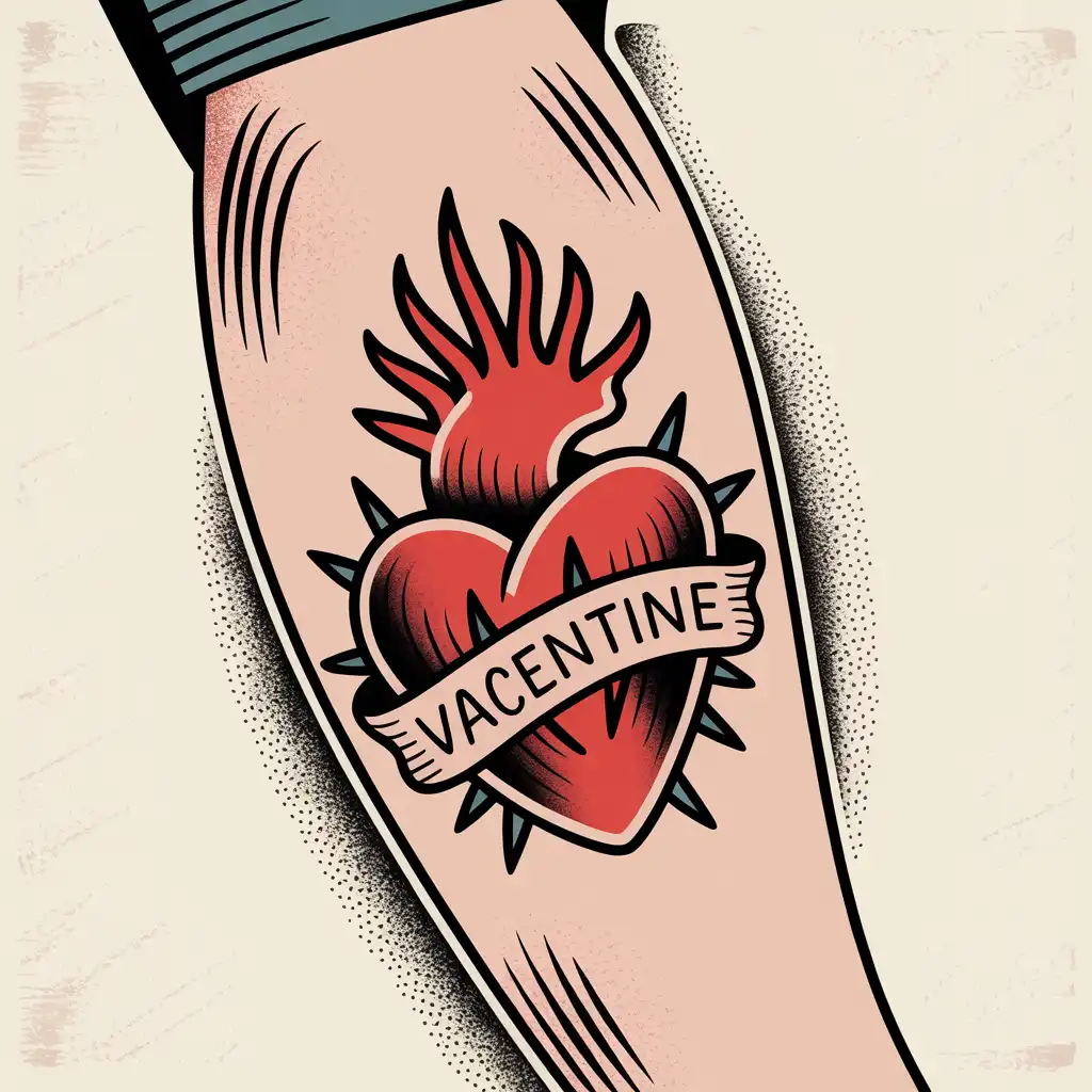 Sacred Heart Flash Tattoo