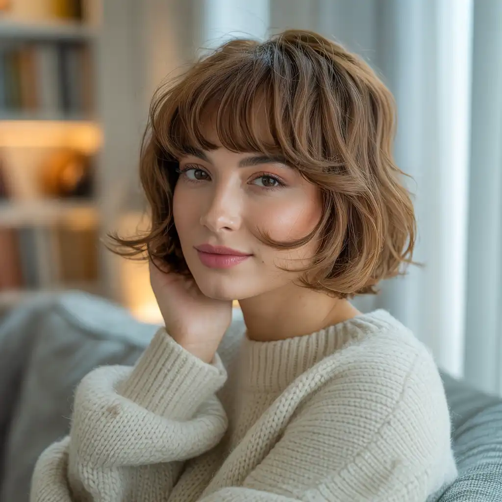 Short Hair with Curtain Bangs