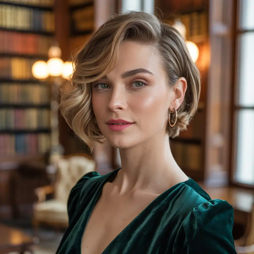 Side-Swept Short Hair