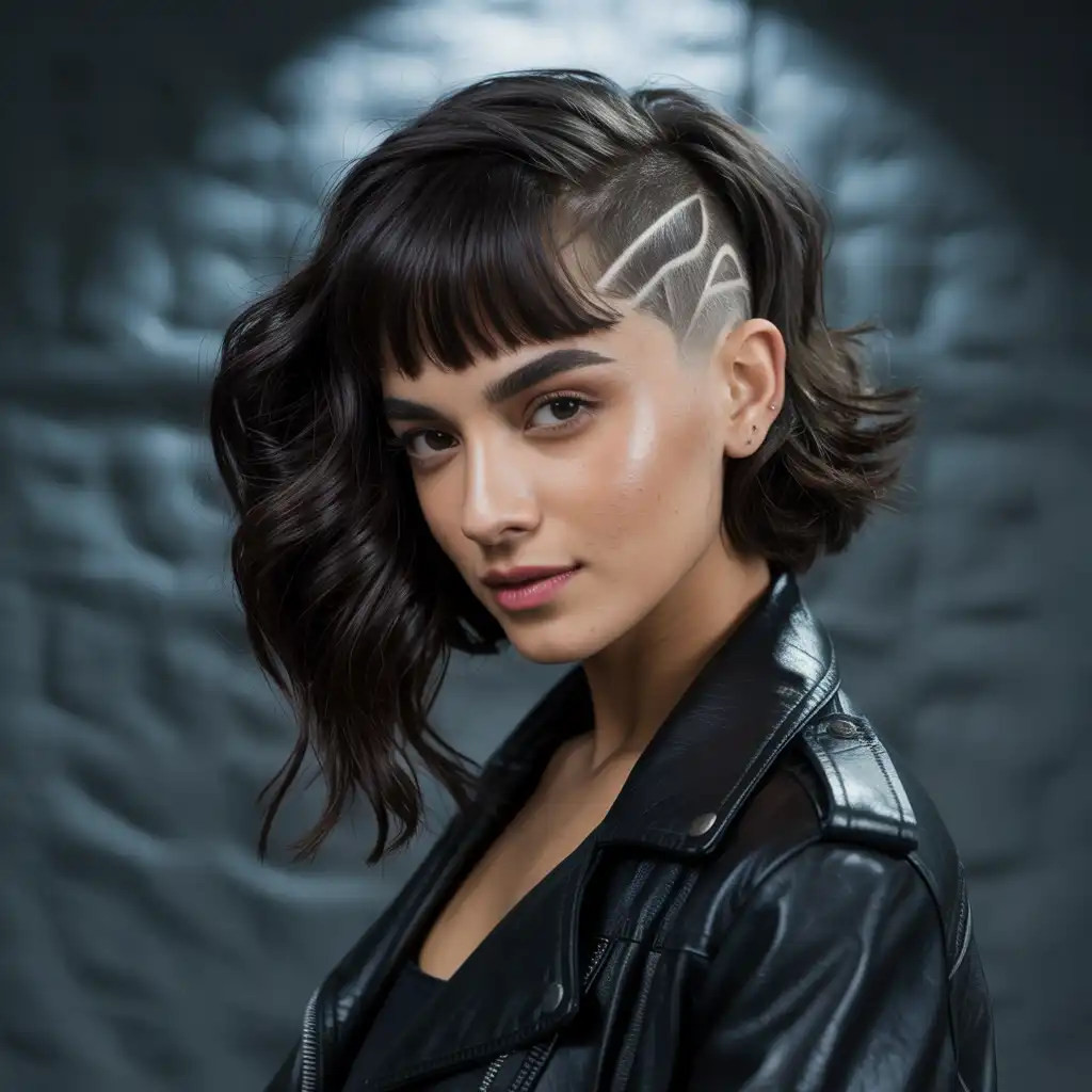 Side Undercut with Bangs