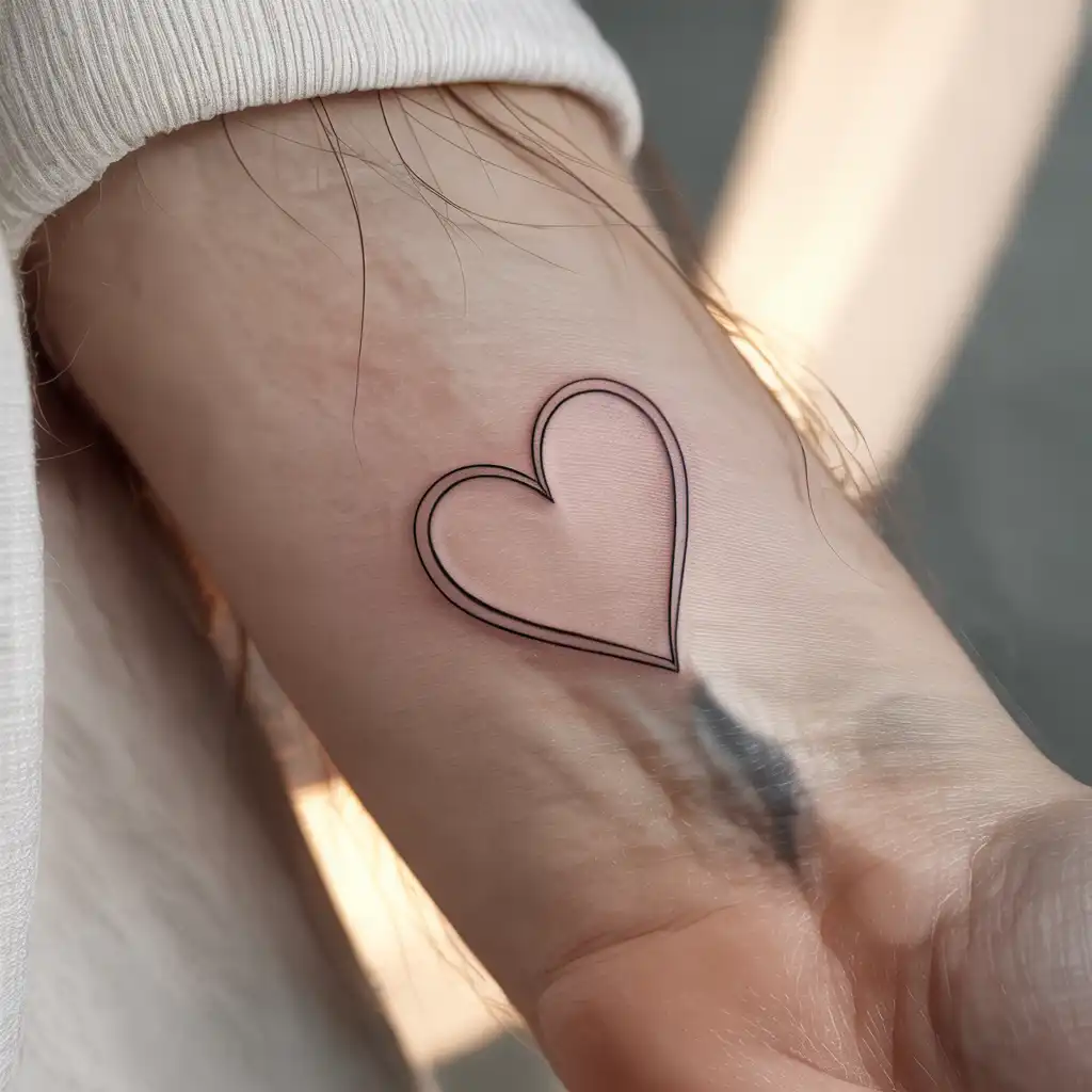 Simple Heart Outline Tattoo