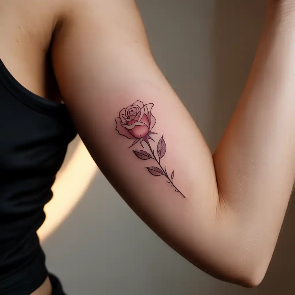 Single Rose Tattoo