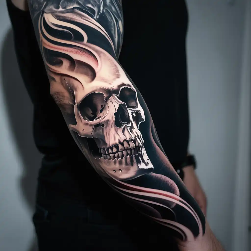 Skull With Smoke Tattoo
