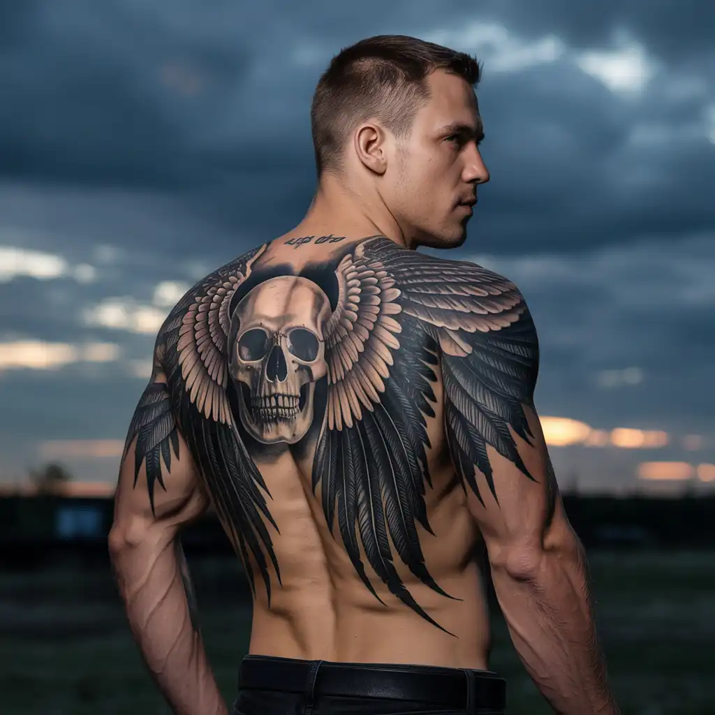 Skull With Wings Tattoo