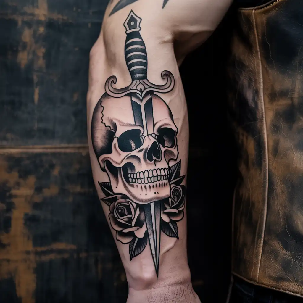 Skull and Dagger Tattoo