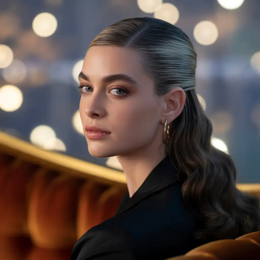 Slick Back Half Up Style