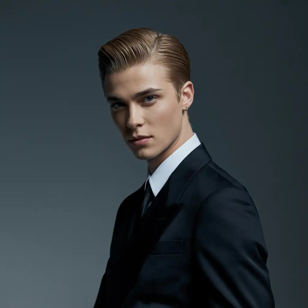 Slick Back with Middle Part