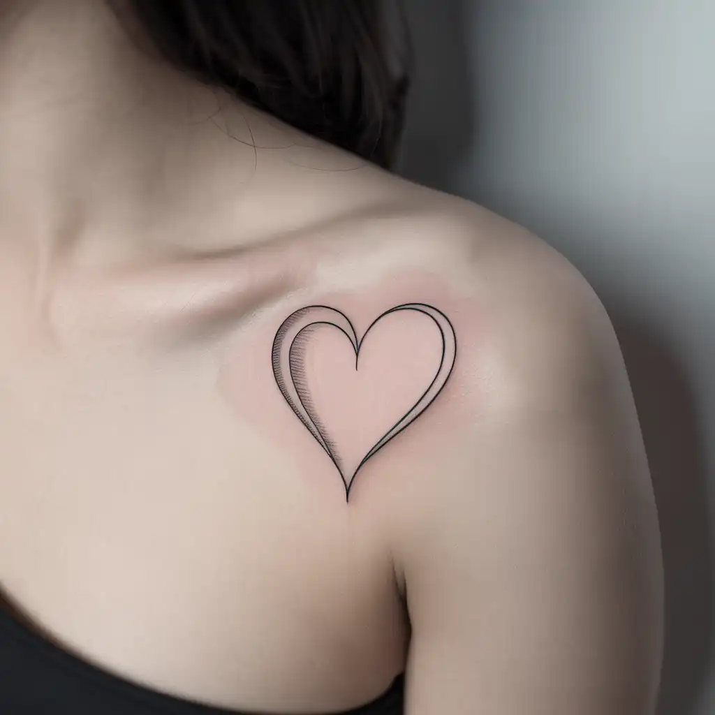 Small Heart Outline Tattoo